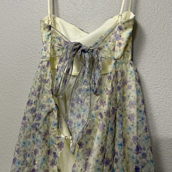 Lucy in the Sky Mesh Sequin Floral Babydoll Dress - Picture 8 of 13